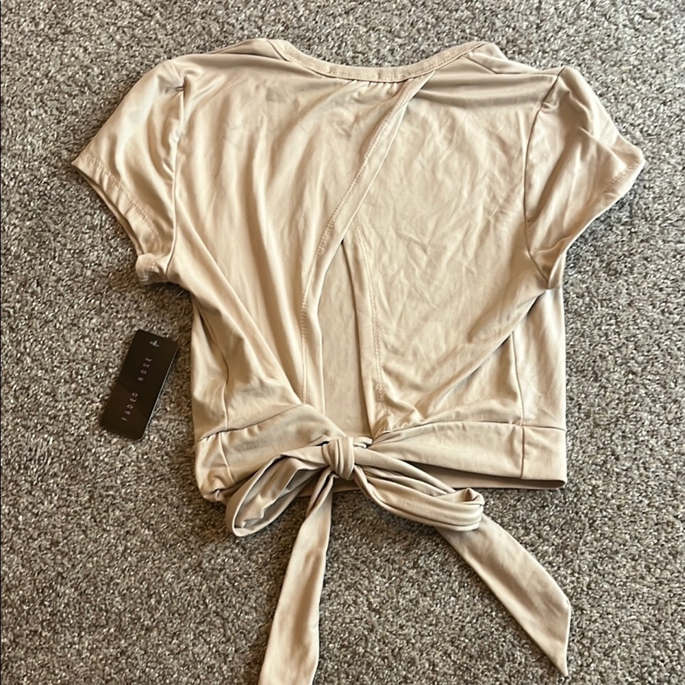 NWT!!! Beige Tie-Back Top